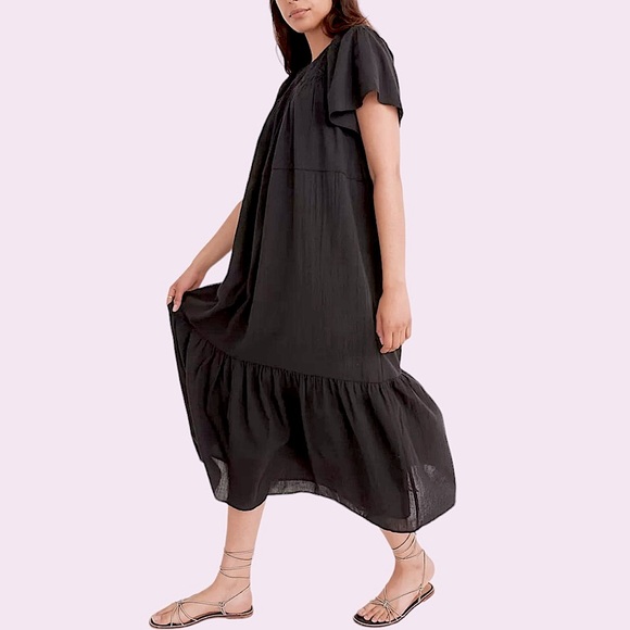 Madewell Embroidered Smoked Midi Dress - Picture 2 of 16